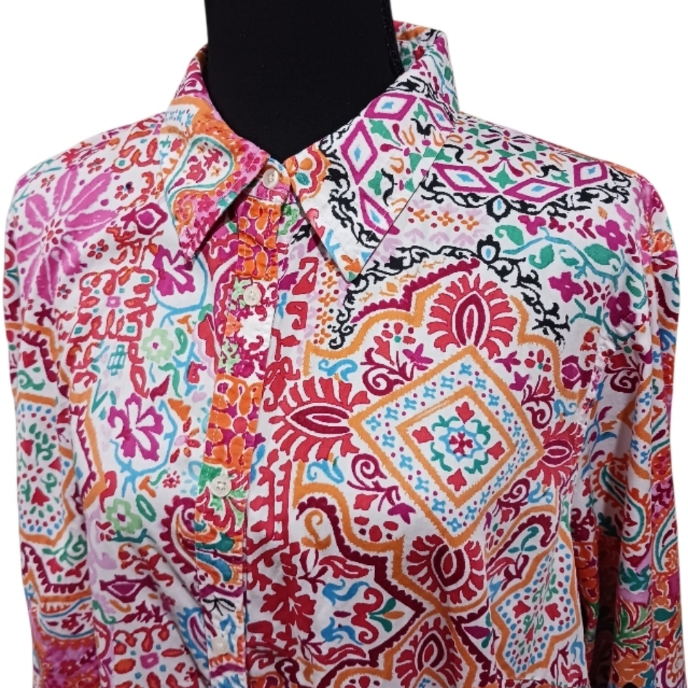 Lauren Ralph Lauren Paisley Floral Button Up Shirt - Picture 2 of 7